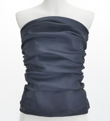 Hula Drape Blouse with Shantung / Black / J2758bk