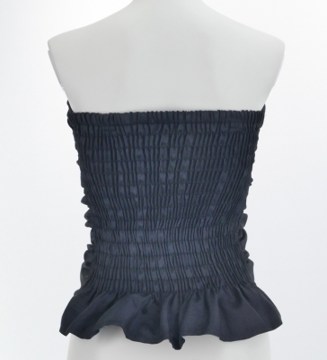Hula Drape Blouse with Shantung / Black / J2758bk