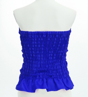 Hula Drape Blouse with Shantung / Royal Blue / J2758rbl