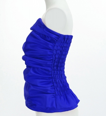 Hula Drape Blouse with Shantung / Royal Blue / J2758rbl