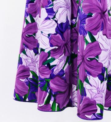 Hula Long Dress with Hibiscus Print / Luxury Collection / Red&Purple / J2834rdpu