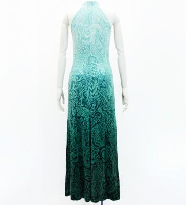 Hula Long Slit Dress with Velvet / Luxury Collection / Turquoise Blue /J2847tbl