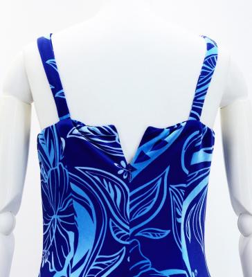 Hula Long Slit Dress with Velvet / Luxury Collection / Blue /J2848bl