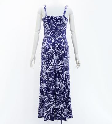 Hula Long Slit Dress with Velvet / Luxury Collection / Navy /J2848nv
