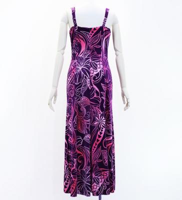 Hula Long Slit Dress with Velvet / Luxury Collection / Purple & Pink /J2848pupi