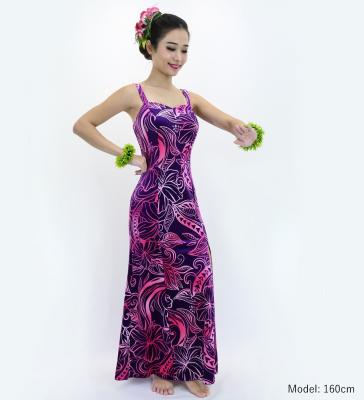 Hula Long Slit Dress with Velvet / Luxury Collection / Purple & Pink /J2848pupi