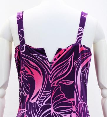 Hula Long Slit Dress with Velvet / Luxury Collection / Purple & Pink /J2848pupi