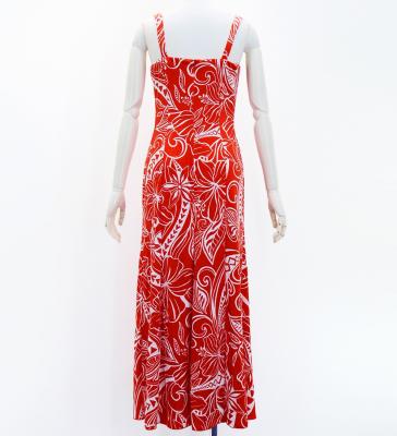 Hula Long Slit Dress with Velvet / Luxury Collection / Red / J2848rd