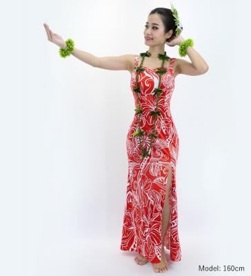 Hula Long Slit Dress with Velvet / Luxury Collection / Red / J2848rd