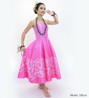 Hula Midi Dress with Plumeria Print / Luxury Collection / Pink / J2849pi