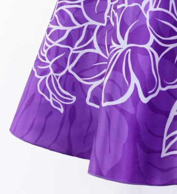Hula Midi Dress with Plumeria Print / Luxury Collection / Purple / J2849pu