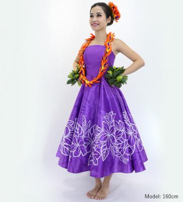 Hula Midi Dress with Plumeria Print / Luxury Collection / Purple / J2849pu