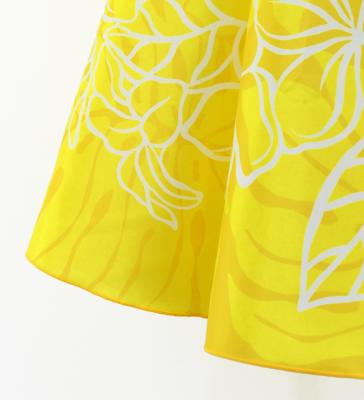 Hula Midi Dress with Plumeria Print / Luxury Collection / Yellow / J2849ye