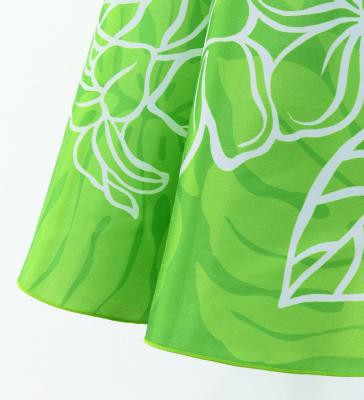 Hula Midi Dress with Plumeria Print / Luxury Collection / YellowGreen / J2849yegr