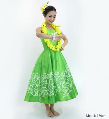 Hula Midi Dress with Plumeria Print / Luxury Collection / YellowGreen / J2849yegr