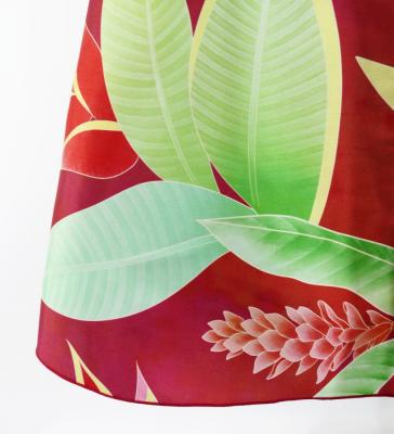 Hula Cape Long Dress with Heliconia Print / Luxury Collection / Red / J2873rd