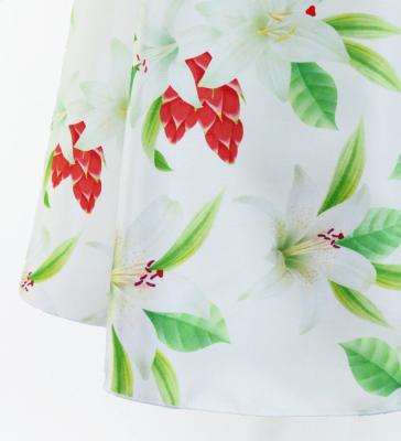 Hula Frill Sleeve Long Dress with Lily Print / Luxury Collection / Cream / J2874cr