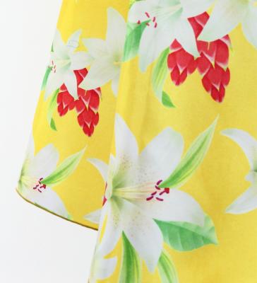 Hula Frill Sleeve Long Dress with Lily Print / Luxury Collection / Yellow / J2874ye