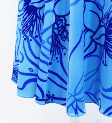 Hula Long Lehua Dress with Velvet / Luxury Collection / Blue / J2875bl