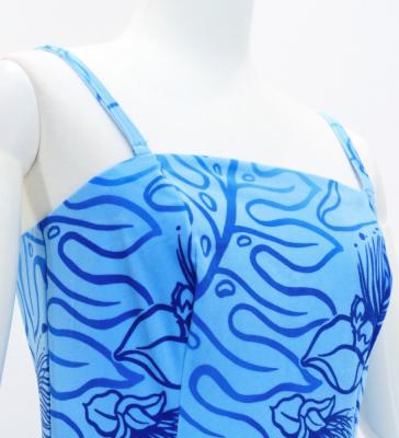 Hula Long Lehua Dress with Velvet / Luxury Collection / Blue / J2875bl