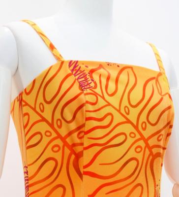 Hula Long Lehua Dress with Velvet / Luxury Collection / Orange / J2875or