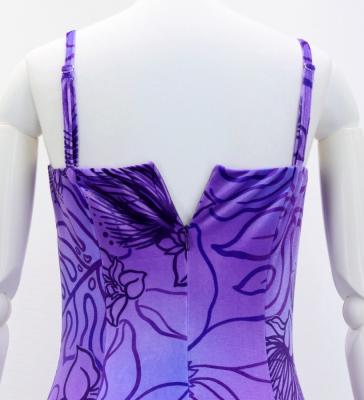 Hula Long Lehua Dress with Velvet / Luxury Collection / Purple / J2875pu