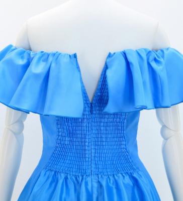 Hula Midi Dress with Hibiscus Print / Luxury Collection / Blue / J2915bl