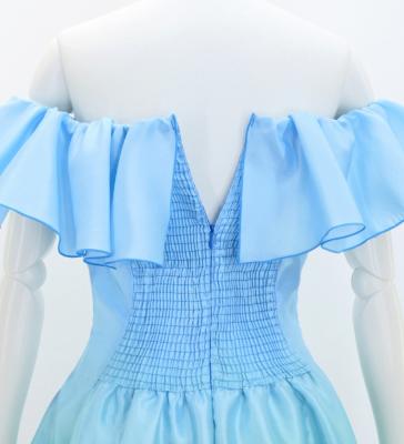 Hula Midi Dress with Hibiscus Print / Luxury Collection / Light Blue / J2915lbl