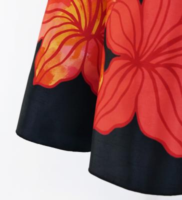 Hula Midi Dress with Hibiscus Print / Luxury Collection / Navy / J2915nv
