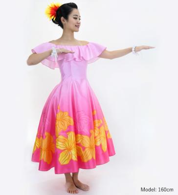 Hula Midi Dress with Hibiscus Print / Luxury Collection / Pink / J2915pi