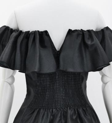 Hula Midi Dress with Strelitzia Print / Luxury Collection / Black / J2952bk