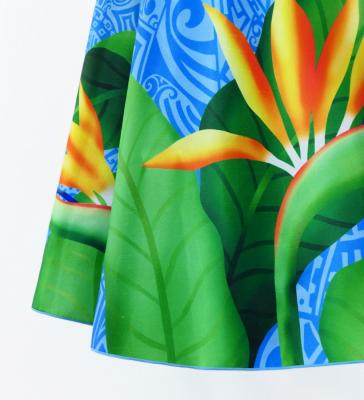 Hula Midi Dress with Strelitzia Print / Luxury Collection / Light Blue / J2952lbl