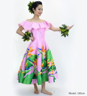 Hula Midi Dress with Strelitzia Print / Luxury Collection / Pink / J2952pi