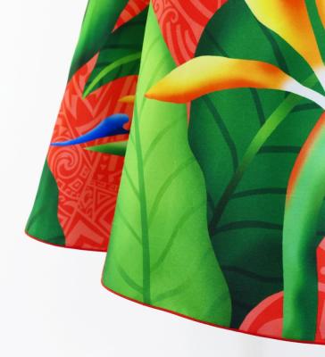 Hula Midi Dress with Strelitzia Print / Luxury Collection / Red / J2952rd