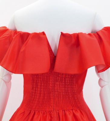 Hula Midi Dress with Strelitzia Print / Luxury Collection / Red / J2952rd