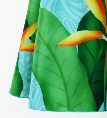 Hula Midi Dress with Strelitzia Print / Luxury Collection / Turquoise Blue / J2952tbl