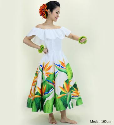 Hula Midi Dress with Strelitzia Print / Luxury Collection / White / J2952wh