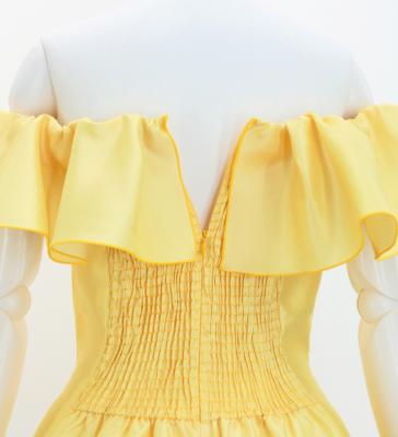Hula Midi Dress with Strelitzia Print / Luxury Collection / Yellow / J2952ye