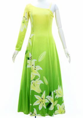 Hula One Shoulder Long sleeve Dress with Lily / Luxury Collection / CRM & LGR / J3031crlgr