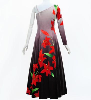 Hula One Shoulder Long sleeve Dress with Lily / Luxury Collection / GRY & BLK / J3031gybk