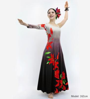Hula One Shoulder Long sleeve Dress with Lily / Luxury Collection / GRY & BLK / J3031gybk