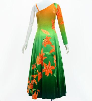 Hula One Shoulder Long sleeve Dress with Lily / Luxury Collection / OR & GR / J3031orgr