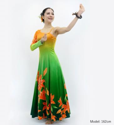 Hula One Shoulder Long sleeve Dress with Lily / Luxury Collection / OR & GR / J3031orgr