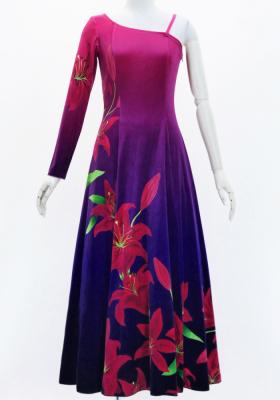 Hula One Shoulder Long sleeve Dress with Lily / Luxury Collection / PI & NVY / J3031pinv