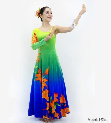 Hula One Shoulder Long sleeve Dress with Lily / Luxury Collection / YEL & BL / J3031yebl
