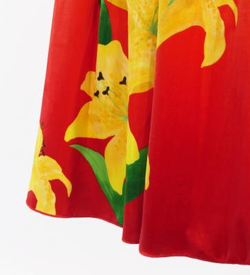 Hula One Shoulder Long sleeve Dress with Lily / Luxury Collection / YEL & RD / J3031yerd