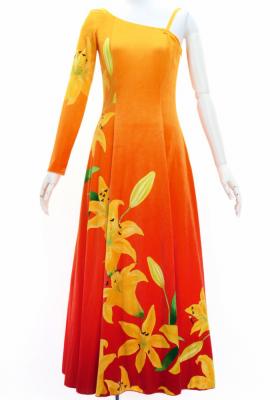 Hula One Shoulder Long sleeve Dress with Lily / Luxury Collection / YEL & RD / J3031yerd