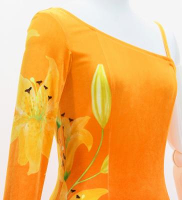 Hula One Shoulder Long sleeve Dress with Lily / Luxury Collection / YEL & RD / J3031yerd