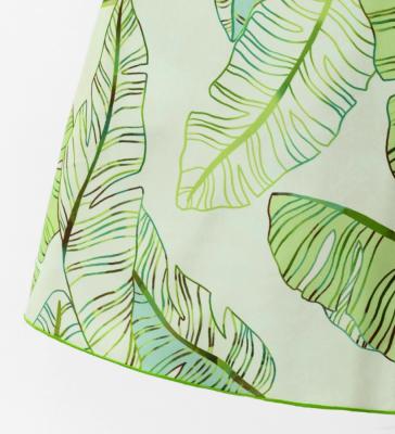 Hula Cape Long Dress with Banana Leaf Print / Luxury Collection / Beige & Green / J3036begr