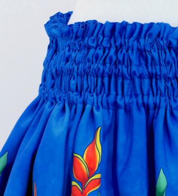 Hula Shantung Pa'u Skirt with Torch Ginger & Heliconia Print / Luxury Collection / J3037-1